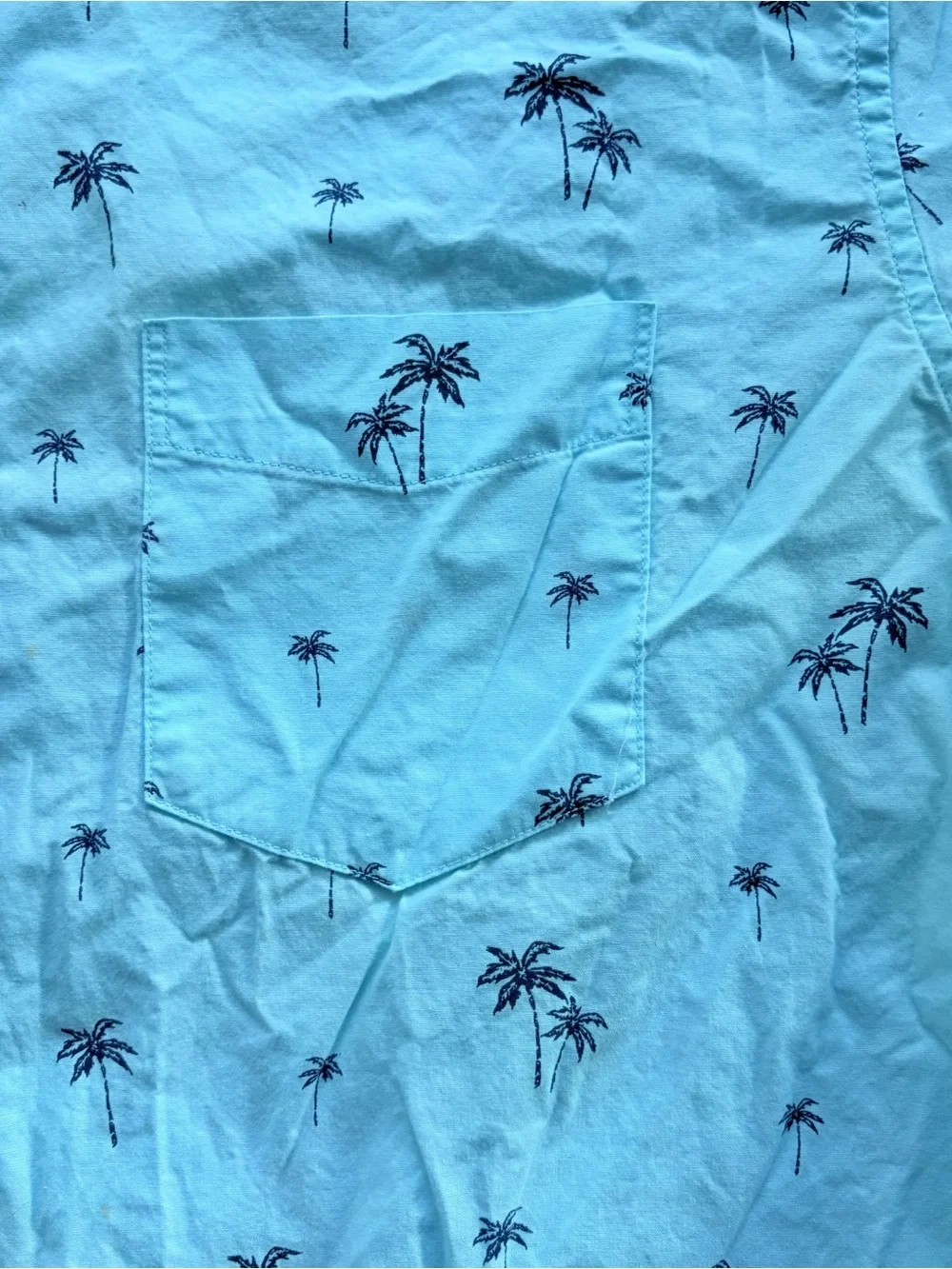 J. Crew Coral Floral & Light Blue Palm Short-Sleeve Button Shirts